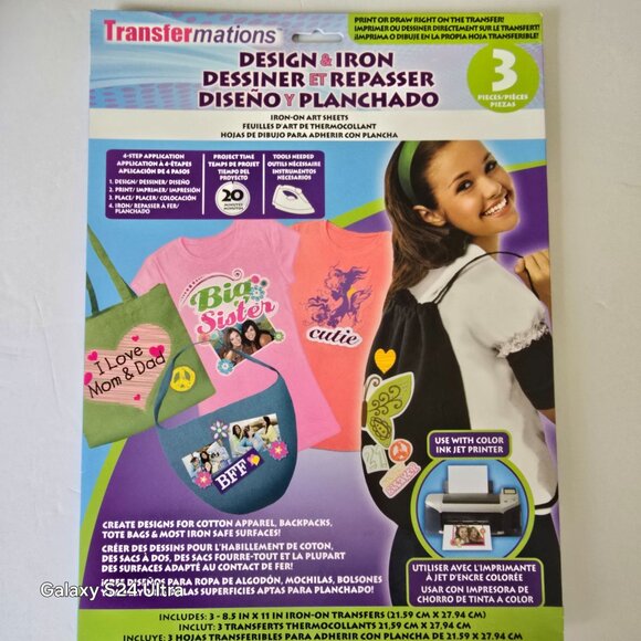 Design & Iron Transfer Sheets For Cotton Apparel & Bags 3-Pack - Picture 7 of 7